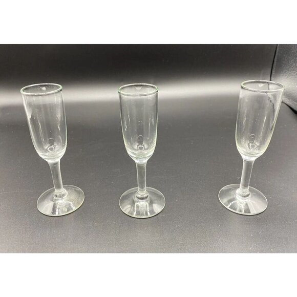 Vintage Cordial Glasses Shot Liqueur Lot 3 Clear Stemmed Wedding Crafts - Picture 4 of 11